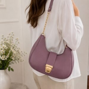 Classic Quilted Flap Crossbody Bag in Maroon with Chain Strap by Batwa by Malaika